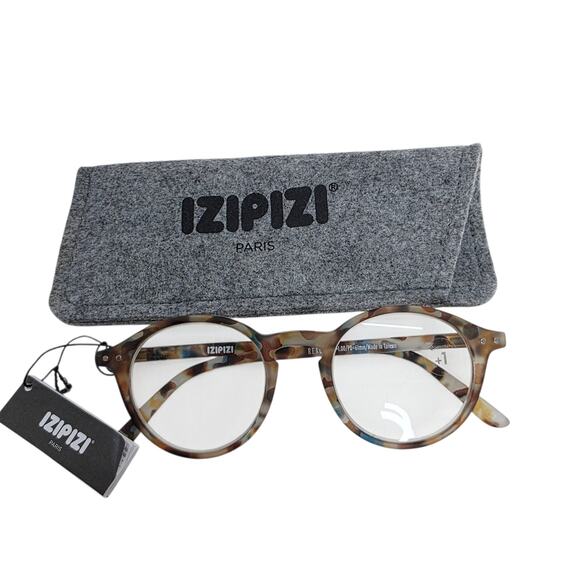 Izipizi Unisex Reading Glasses #D C18 EEC  +1.00/PD =61mm  Blue Tortoise New - Picture 1 of 11
